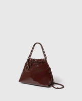 [S.McCARTNEY] Falabella Mini Drawstring Bag Crinkled Patent Alter Mat W/Tonal Chain