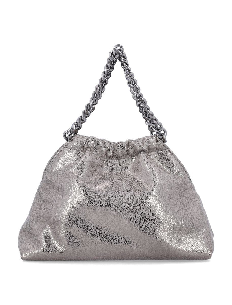 [S.McCARTNEY] Falabella Mini Drawstring Bag Eco Shiny Dotted Chamois - Steel Grey