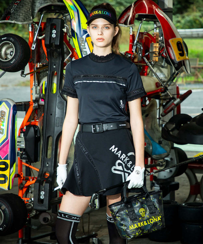 [Mark&Lona] Trans Camo Shirring Mock - Black