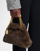 Falabella Soft Clutch With Chain Mink Plush Fabric
