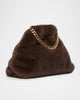 Falabella Soft Clutch With Chain Mink Plush Fabric