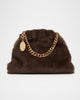 Falabella Soft Clutch With Chain Mink Plush Fabric