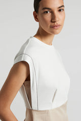 [Peserico] Bi-Material Midi Dress