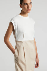 [Peserico] Bi-Material Midi Dress