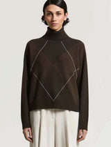 Argyle Silk Cashmere Turtleneck