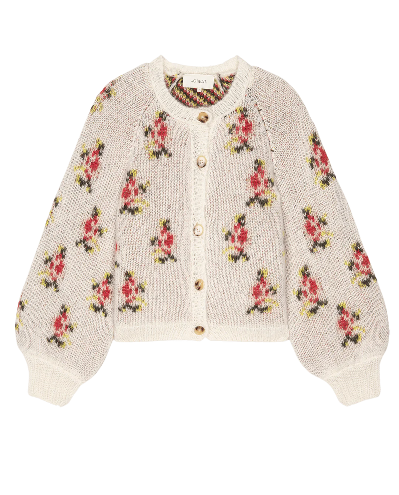 [THE GREAT] THE CAROUSEL CARDIGAN - WHITE