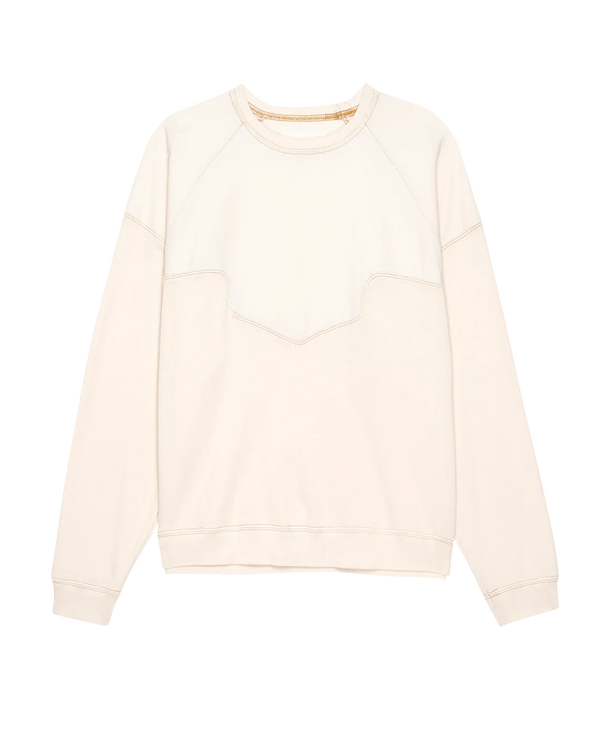 [The Great] The Western Slouch Sweatshirt - Washed White