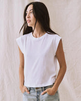 [The Great] The Peak Shoulder Tee - True White
