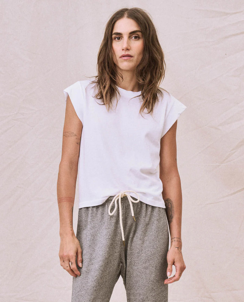 [The Great] The Peak Shoulder Tee - True White