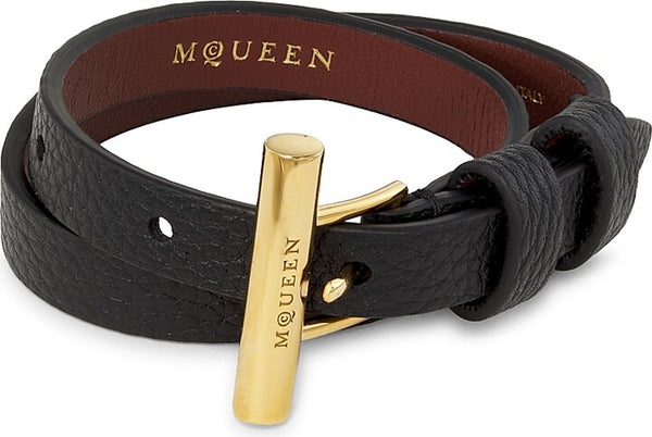 [A.McQUEEN] T-Bar DBL Wrap - Black/Gold