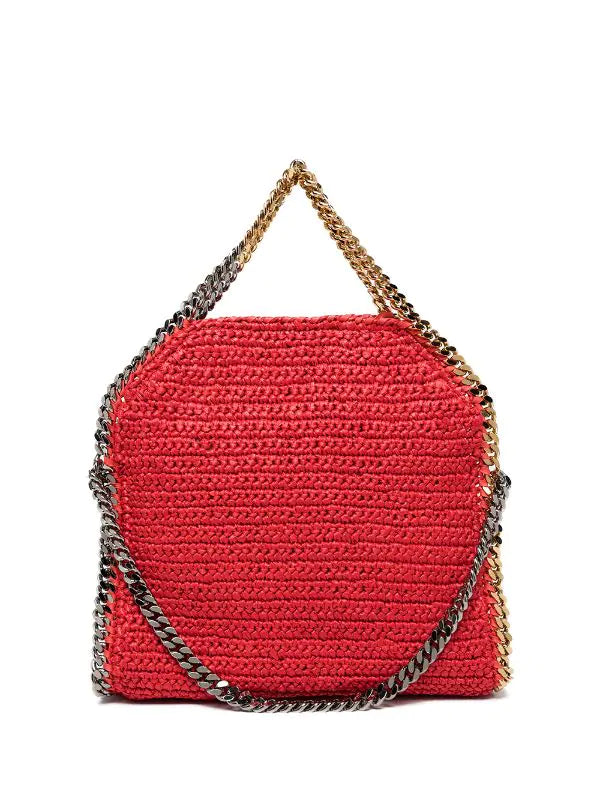 [Stella McCartney] Falabella Raffia 3 Chain Tote Mix Galvanic