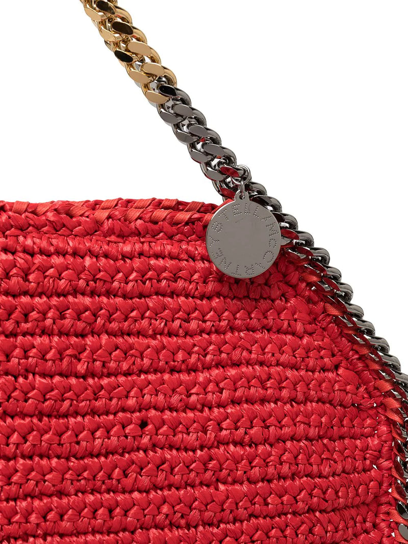 [Stella McCartney] Falabella Raffia 3 Chain Tote Mix Galvanic