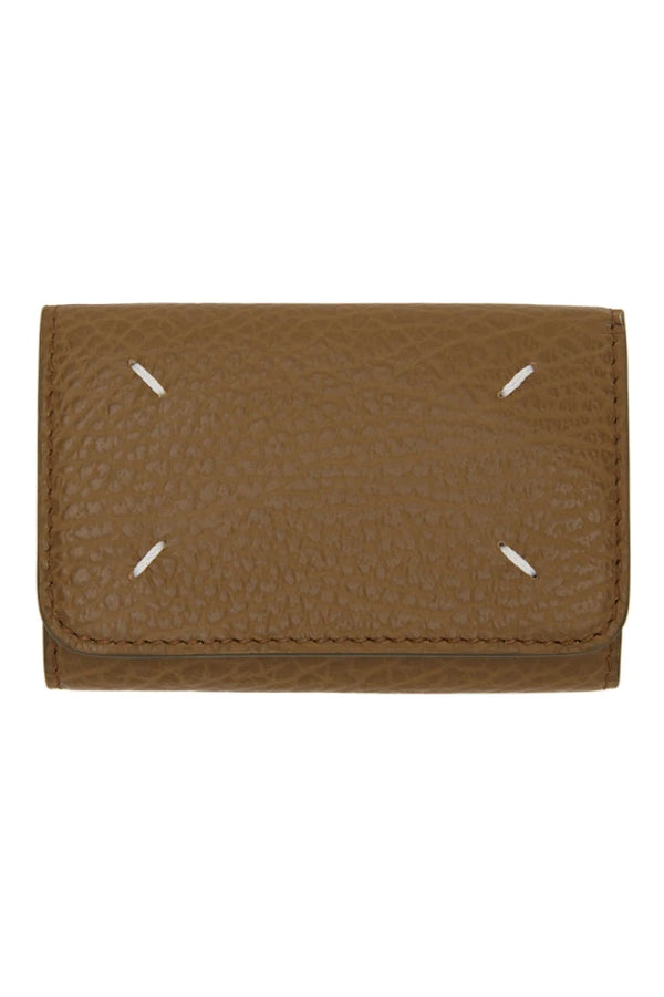 [ Maison Margiela] Brown Compact Trifold Card Holder