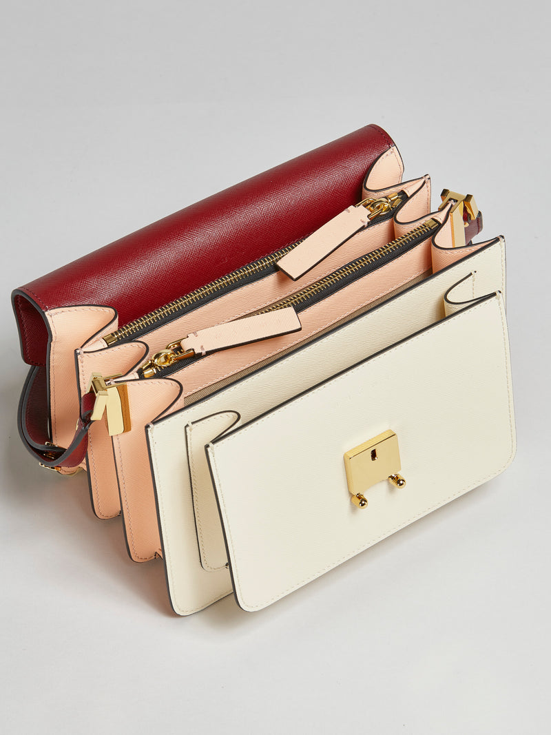 [Marni] Trunk Mini Bag In Red White And Pink Saffiano Leather