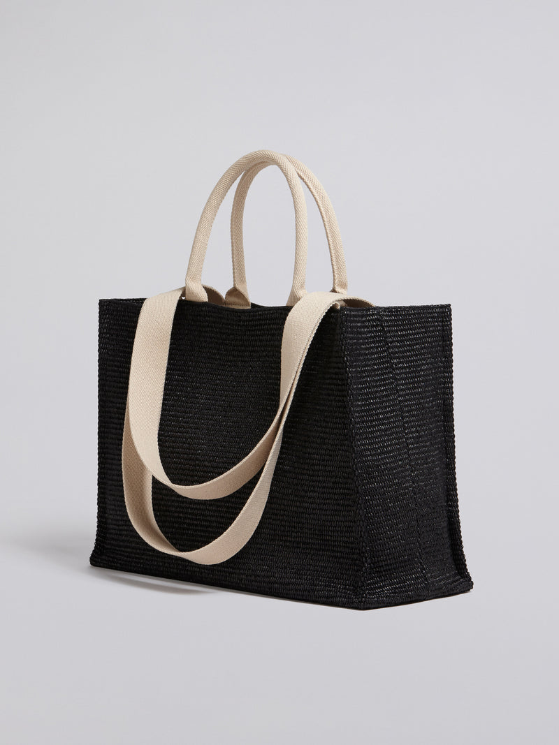 [Marni] Large Black Raffia Tote Bag