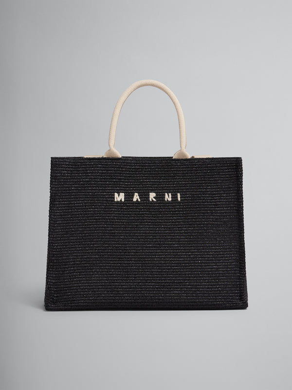 [Marni] Large Black Raffia Tote Bag