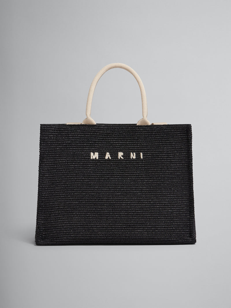 MARNI◇RAFFIA LARGE TOTE BAG/トートバッグ/-/BLK-