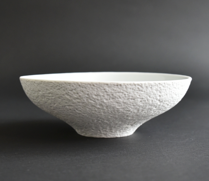 [JINMUK] White Deep Bowl 17 | 설화 오목그릇 17